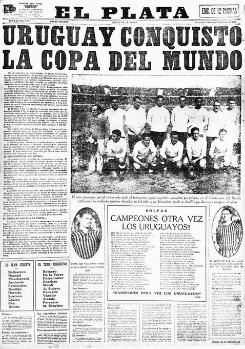 MOMO Uruguay - Un día como hoy, 18 de Julio, pero de 1930, URUGUAY